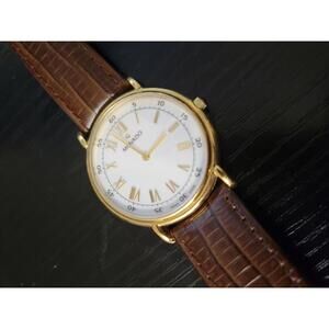 🔥RARE & GORGEOUS Vintage Movado 87.E4.0885 Quarts Men's 33mm Watch